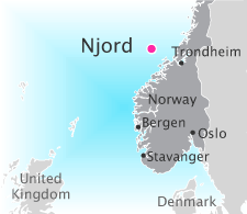 Карта расположения нефтегазового месторождения Njord
